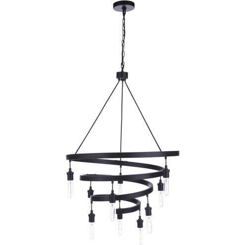 Tranquil 10 Light 25.25 inch Flat Black Chandelier Ceiling Light