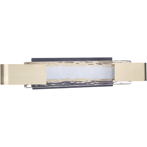 Harmony LED 24 inch Flat Black / Satin Brass Vanity Light Wall Light