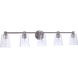 Emilio 5 Light 42 inch Brushed Polished Nickel Vanity Light Wall Light