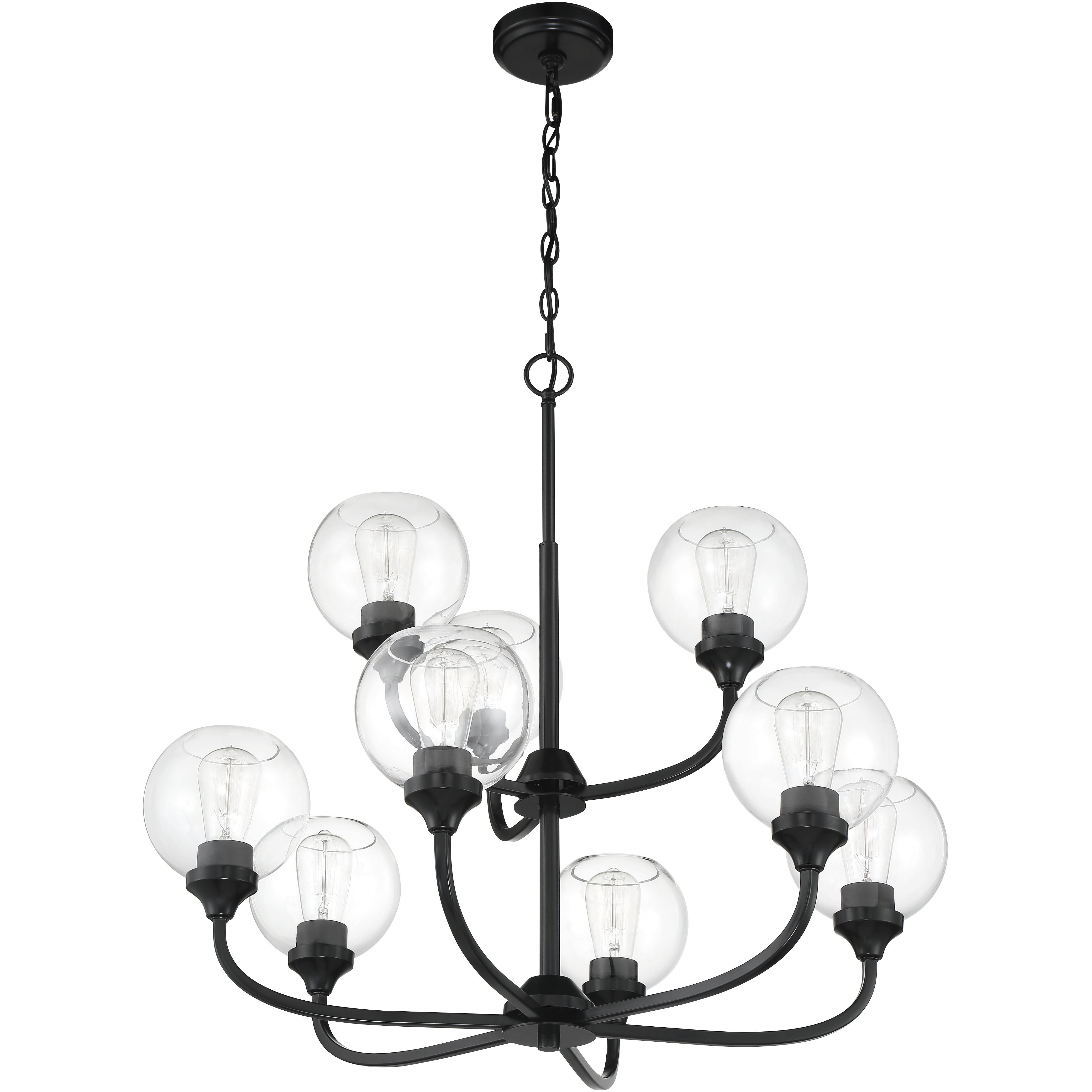 Glenda 9 Light 29.5 inch Flat Black Chandelier Ceiling Light