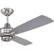 Moto 52 inch Brushed Polished Nickel with Brushed Nickel/Driftwood Blades Ceiling Fan