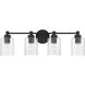 Lyndsey 4 Light 28.25 inch Flat Black Vanity Light Wall Light