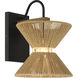 Serena 1 Light 9 inch Flat Black/Walnut Wall Sconce Wall Light in Flat Black and Walnut