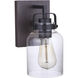 Foxwood 1 Light 5 inch Flat Black with Dark Teak Wall Sconce Wall Light in Flat Black/Dark Teak