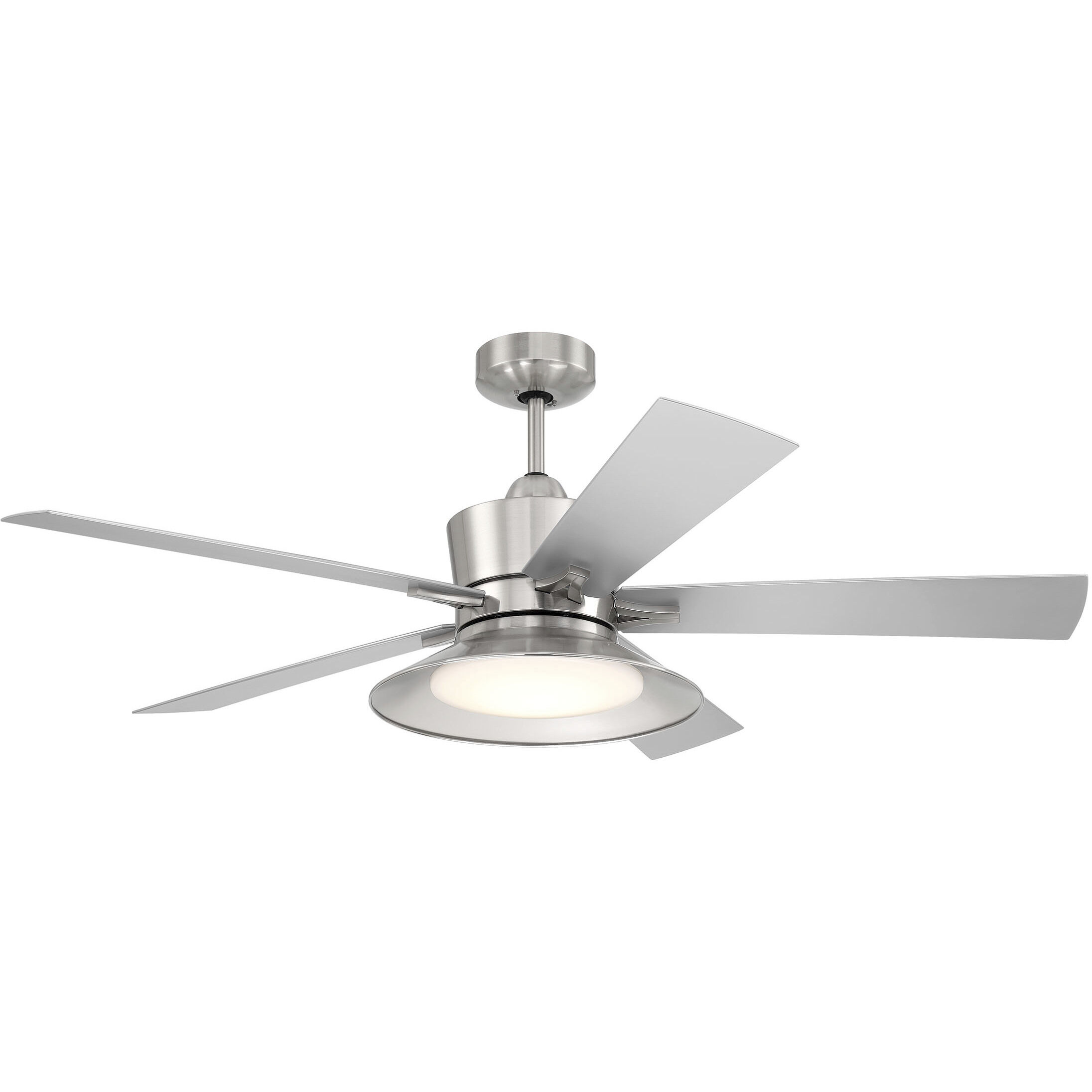 Topper 52 inch Brushed Polished Nickel with Brushed Nickel Blades Fan