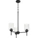 Claire 3 Light 20 inch Flat Black Chandelier Ceiling Light