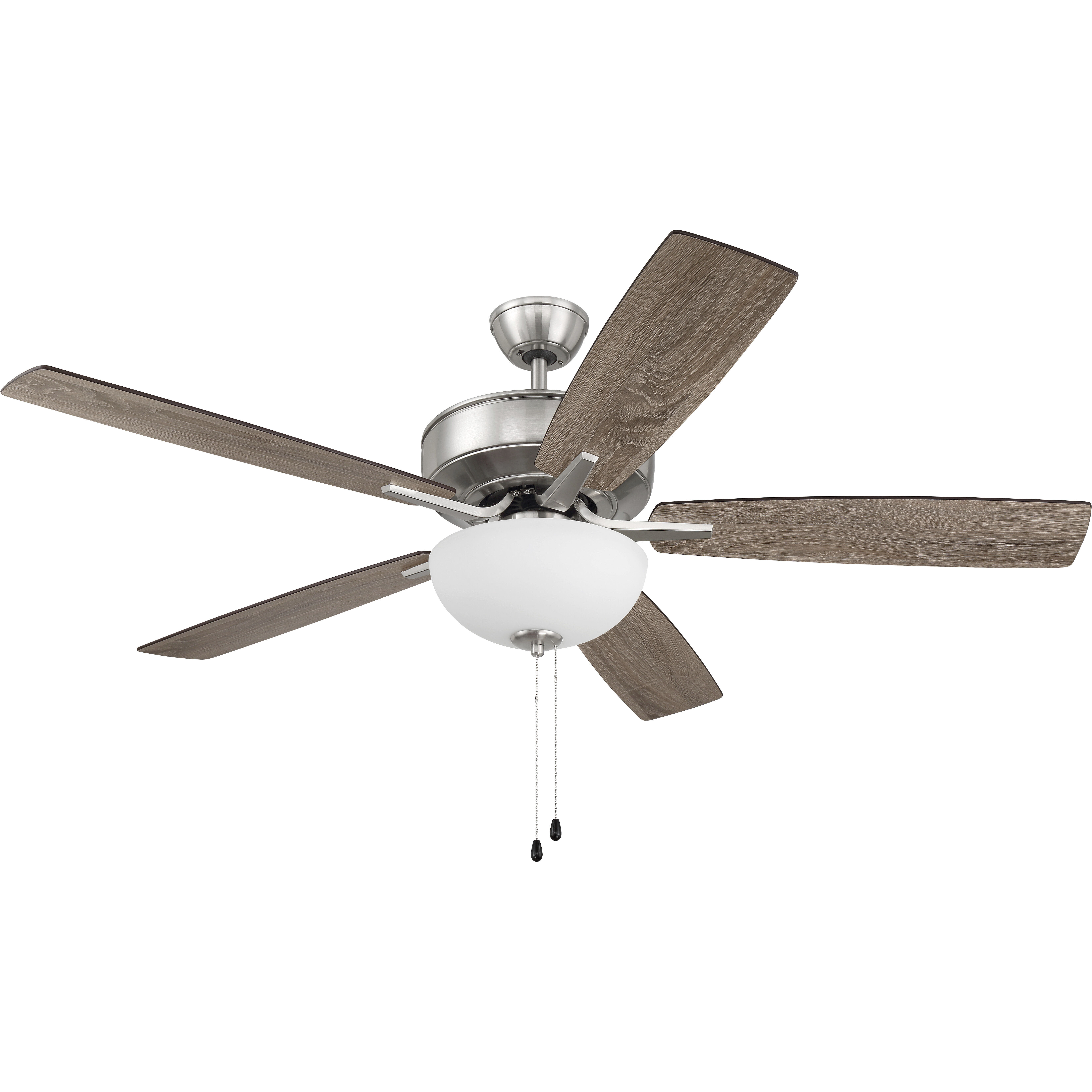 Pro Plus 211 52 inch Brushed Polished Nickel with Driftwood/Grey Walnut Blades Contractor Ceiling Fan in Driftwood / Grey Walnut