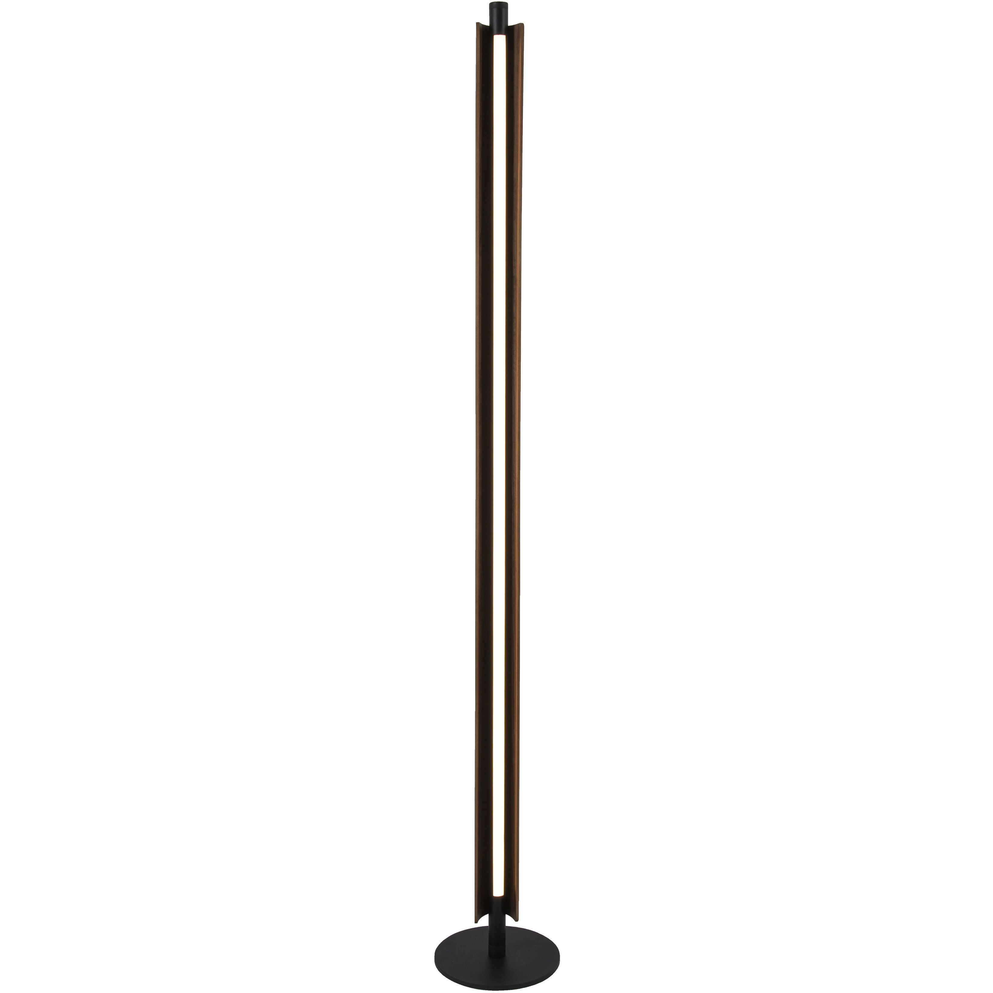 Cameron 62.8 inch 24 watt Flat Black/Walnut Floor Lamp Portable Light