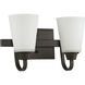 Neighborhood Grace 2 Light 14 inch Espresso Vanity Light Wall Light in White Frosted Glass, Jeremiah