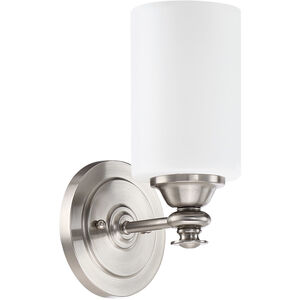 Neighborhood Dardyn 1 Light 5.5 inch Brushed Polished Nickel Wall Sconce Wall Light in White Frosted Glass