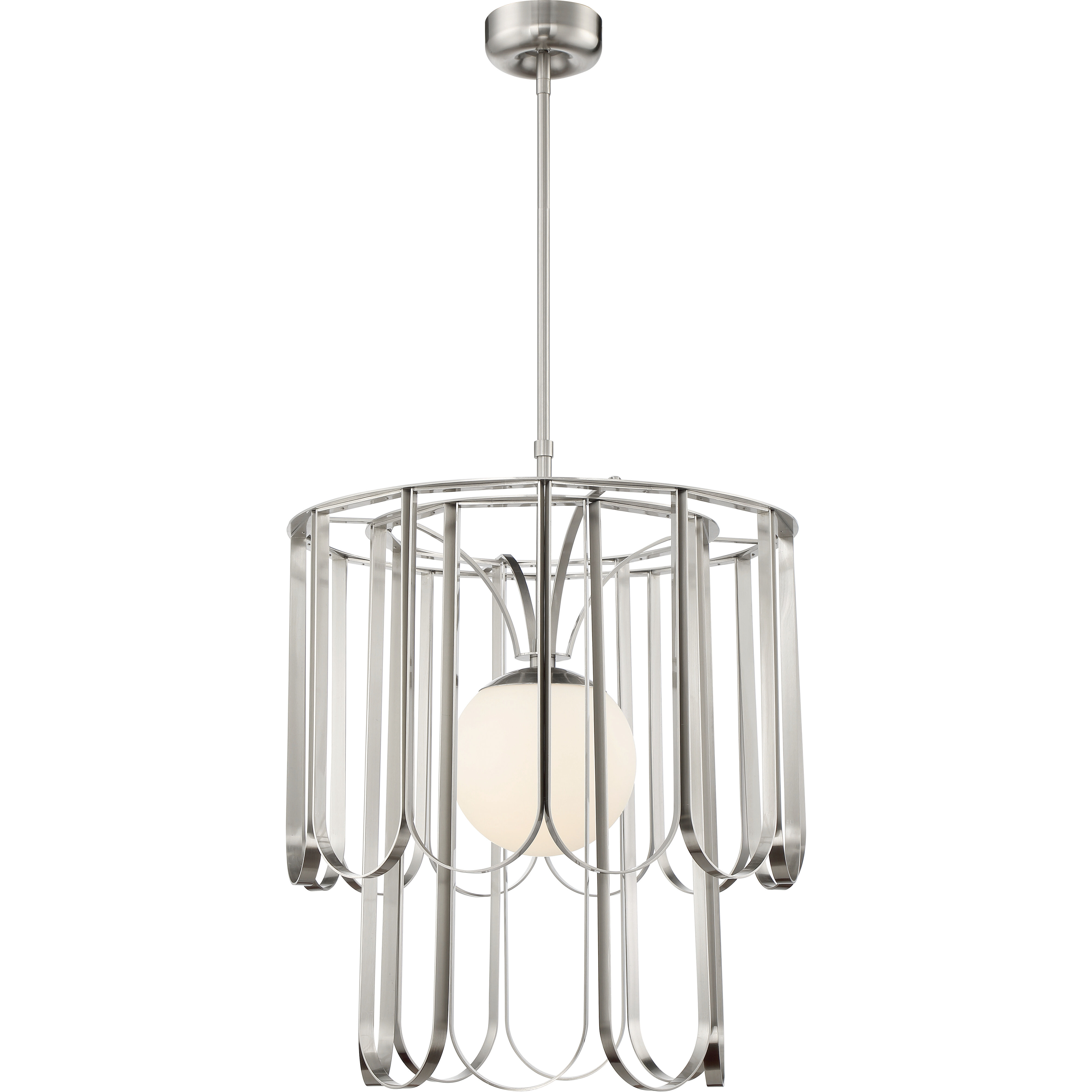 Melody 1 Light 25 inch Brushed Polished Nickel Pendant Ceiling Light