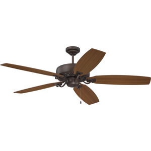 Patterson 64 inch Aged Bronze Highlight with Walnut/Teak Blades Ceiling Fan