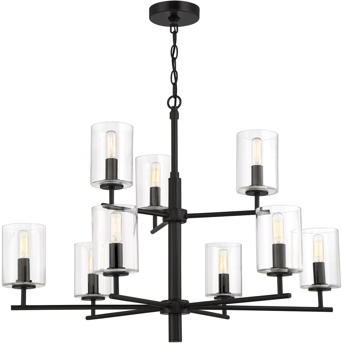Hailie 9 Light 32 inch Flat Black Chandelier Ceiling Light