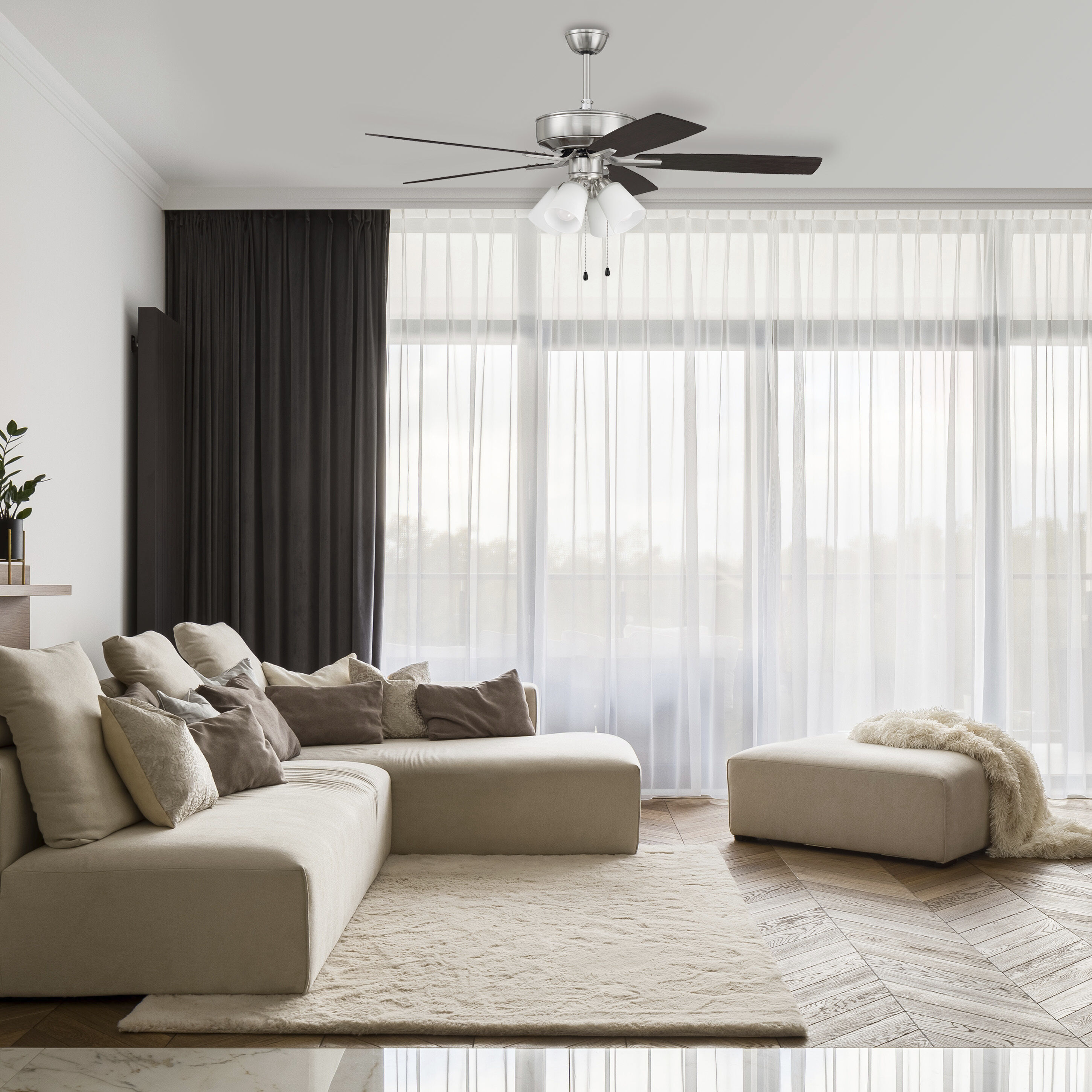 Pro Plus 114 52 inch Espresso with Espresso/Walnut Blades Contractor Ceiling Fan