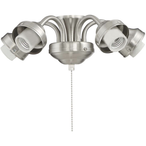 Universal LED Brushed Satin Nickel Fan Light Fitter, Shades Sold Separately