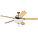 Builder Deluxe 52 inch Brushed Polished Nickel with Ash/Mahogany Blades Contractor Ceiling Fan