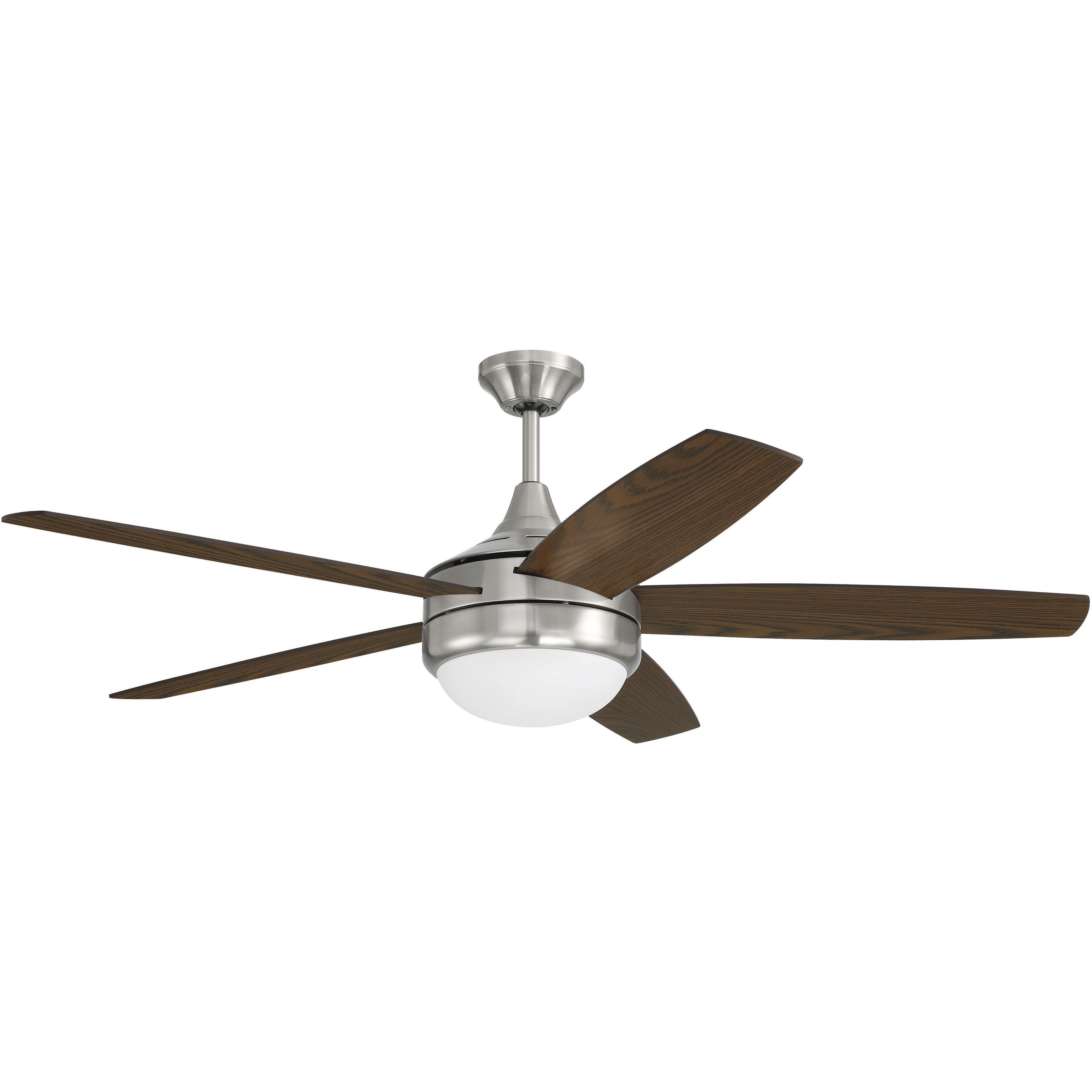 Phaze II 52 inch Brushed Polished Nickel with Walnut/Dark Oak Blades Ceiling Fan (Blades Included)