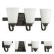 Neighborhood Grace 3 Light 21 inch Espresso Vanity Light Wall Light in White Frosted Glass, Jeremiah
