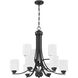 Bolden 9 Light 29 inch Flat Black Chandelier Ceiling Light in White Frosted Glass, Neighborhood Collection