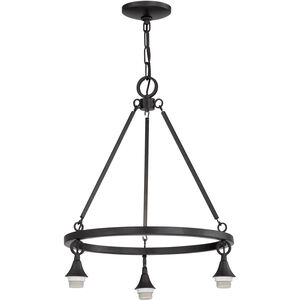 Design-a-fixture Matte Black Down Chandelier Hardware, Shades Not Included