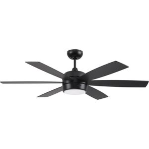 Trevor 52 inch Flat Black with Flat Black/Greywood Blades Ceiling Fan