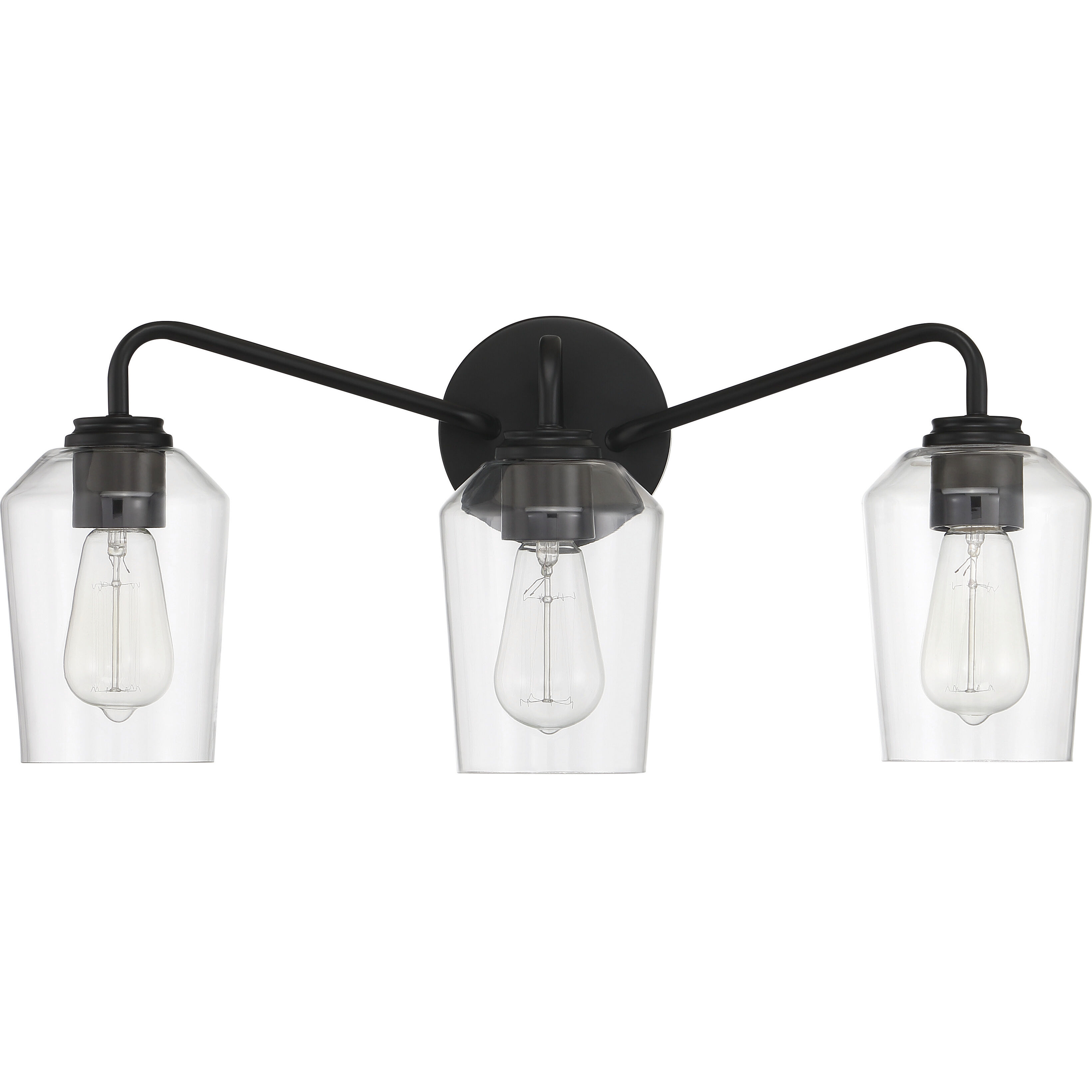 Shayna 3 Light 22 inch Flat Black Vanity Light Wall Light