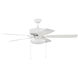 Pro Plus 119 52 inch White with White/Washed Oak Blades Contractor Ceiling Fan, Pan