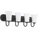 Neighborhood Gwyneth 4 Light 30 inch Flat Black Vanity Light Wall Light in White Frost Glass, Neighborhood Collection