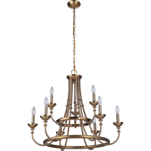 Marlowe 9 Light 29.88 inch Satin Brass Chandelier Ceiling Light