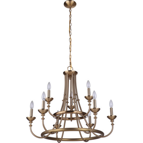 Marlowe 9 Light 30 inch Satin Brass Chandelier Ceiling Light