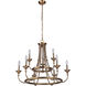 Marlowe 9 Light 30 inch Satin Brass Chandelier Ceiling Light