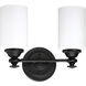 Neighborhood Dardyn 2 Light 13.38 inch Espresso Vanity Light Wall Light in White Frosted Glass