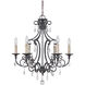 Bentley 6 Light 22 inch Matte Black Chandelier Ceiling Light