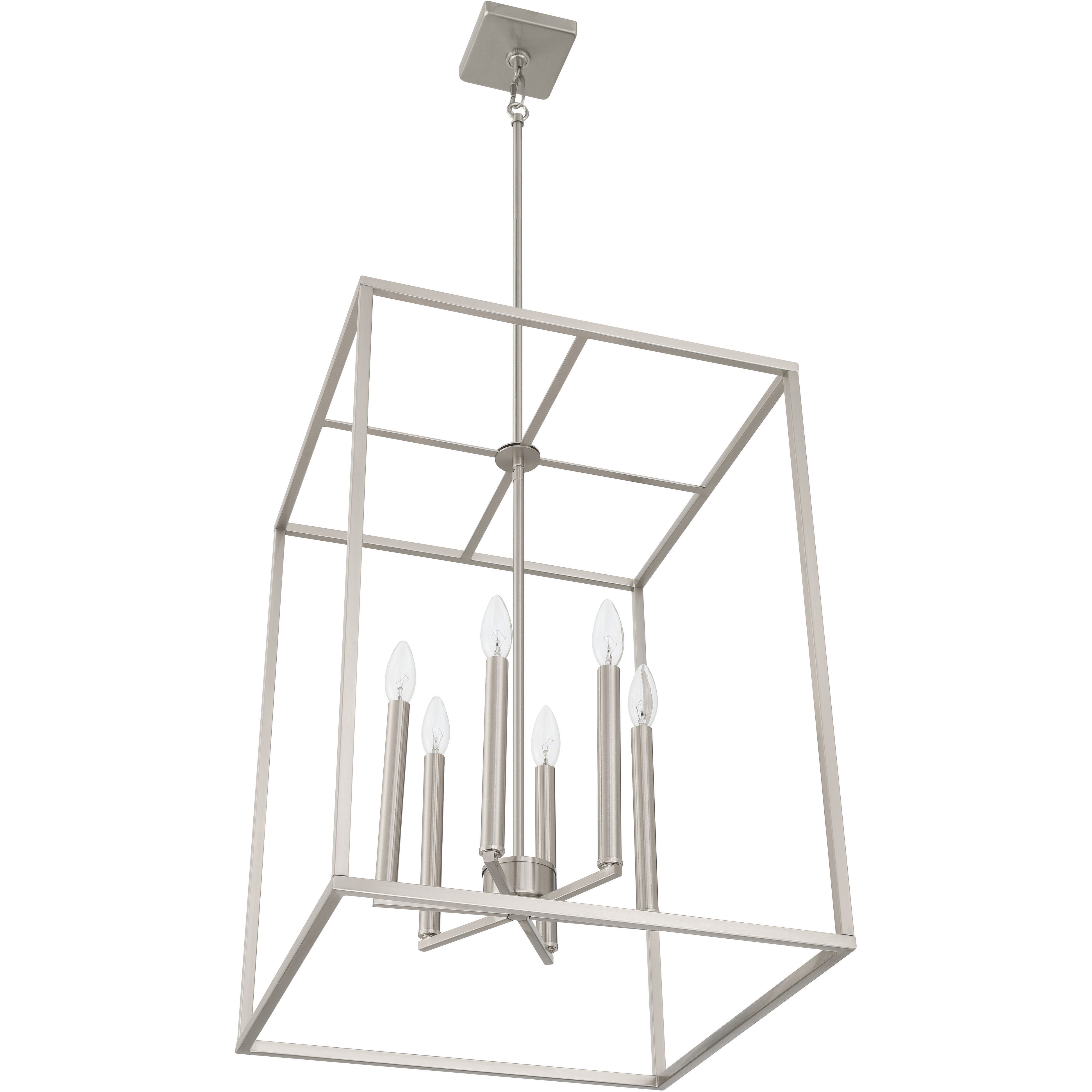 Signature 6 Light 18 inch Brushed Polished Nickel Foyer Light Ceiling Light