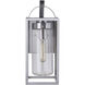 Neo 1 Light 14 inch Satin Aluminum Outdoor Wall Lantern