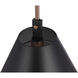 Blake 1 Light 11 inch Flat Black/Satin Brass Pendant Ceiling Light