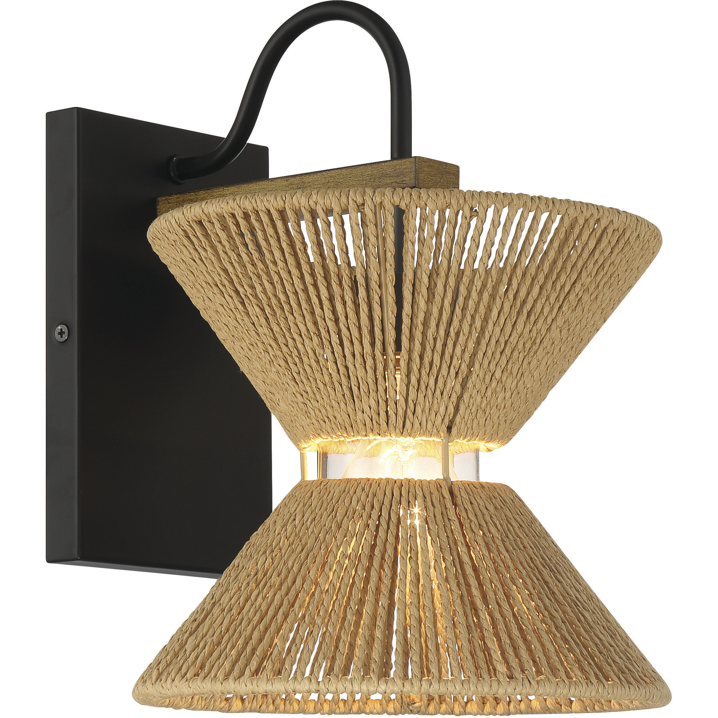 Serena 1 Light 9 inch Flat Black/Walnut Wall Sconce Wall Light in Flat Black and Walnut