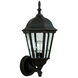 Straight Glass 1 Light 17 inch Textured Black Outdoor Wall Mount, Small