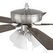 Pro Plus 114 52 inch Brushed Polished Nickel with Driftwood/Grey Walnut Blades Contractor Ceiling Fan