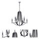 Esme 9 Light 30.75 inch Flat Black/Matte White Chandelier Ceiling Light