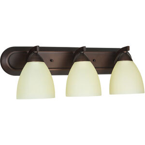 Almeda 3 Light 24 inch Old Bronze Vanity Light Wall Light in Creamy Frosted Glass