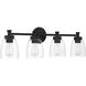 Henning 4 Light 30 inch Flat Black Vanity Light Wall Light
