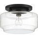 Peri 1 Light 12 inch Flat Black Flushmount Ceiling Light