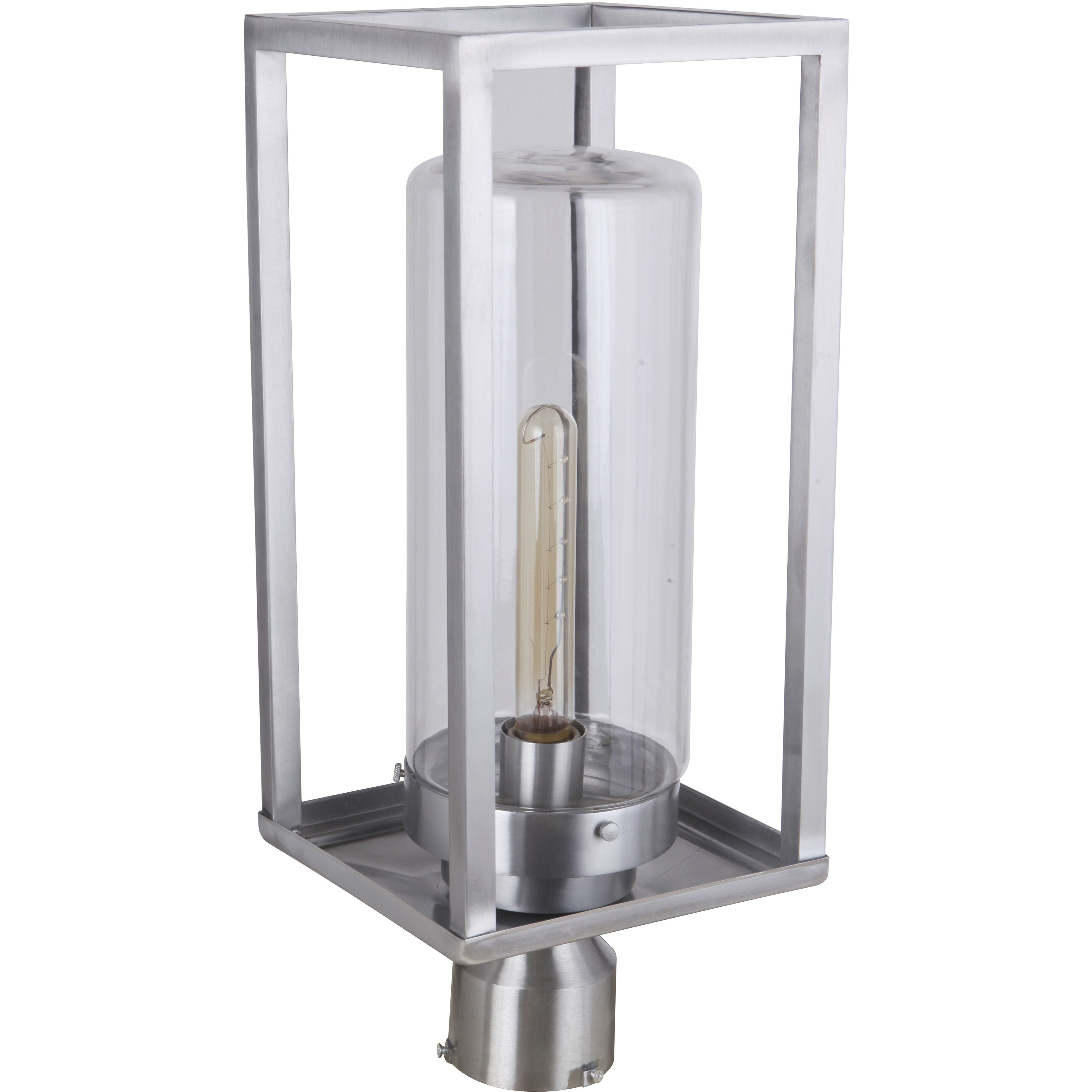 Neo 1 Light 17 inch Satin Aluminum Outdoor Post Light