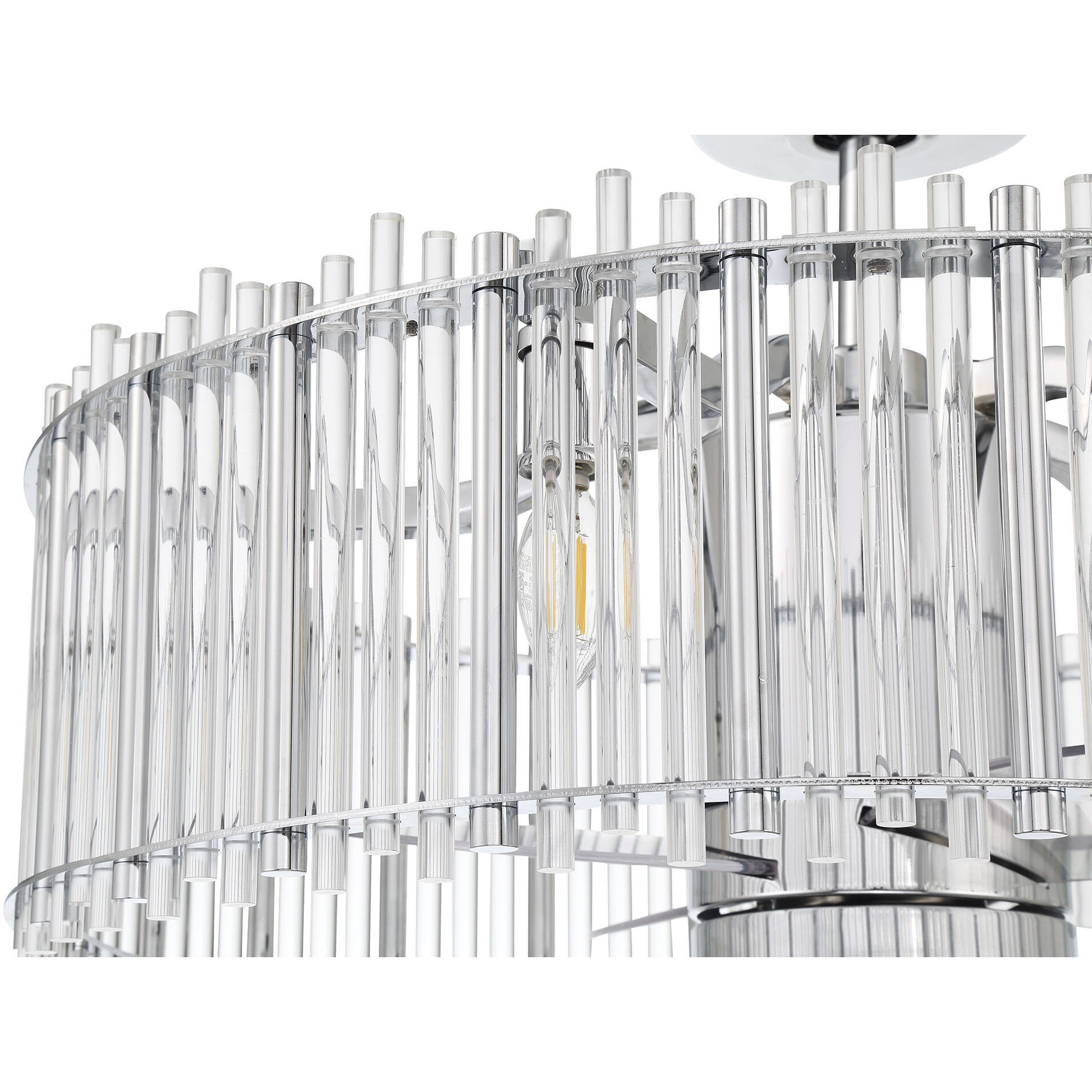 Reveal 24 inch Chrome with Clear Acrylic Blades Fandelier