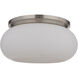 Neighborhood Serene 2 Light 15 inch Brushed Polished Nickel Flushmount Ceiling Light in White Frost Glass, Neighborhood Collection