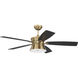 Dominick 52 inch Satin Brass with Flat Black/Black Walnut Blades Ceiling Fan
