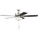 Super Pro 111 60 inch Brushed Polished Nickel with Driftwood/Grey Walnut Blades Contractor Ceiling Fan