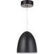 Studio LED 11.8 inch Flat Black Dome Pendant Ceiling Light