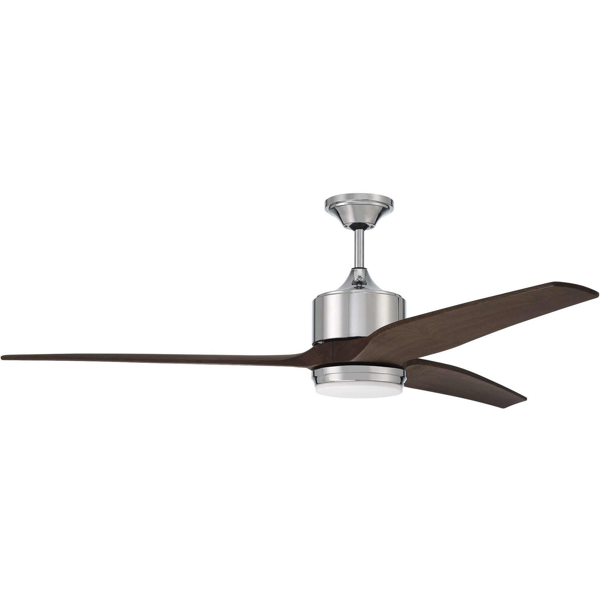 Mobi 60 inch Chrome with Walnut Blades Ceiling Fan, Blades Included